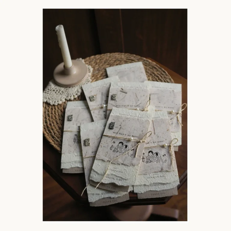 Photograph of Textured Handmade Wedding Invitations