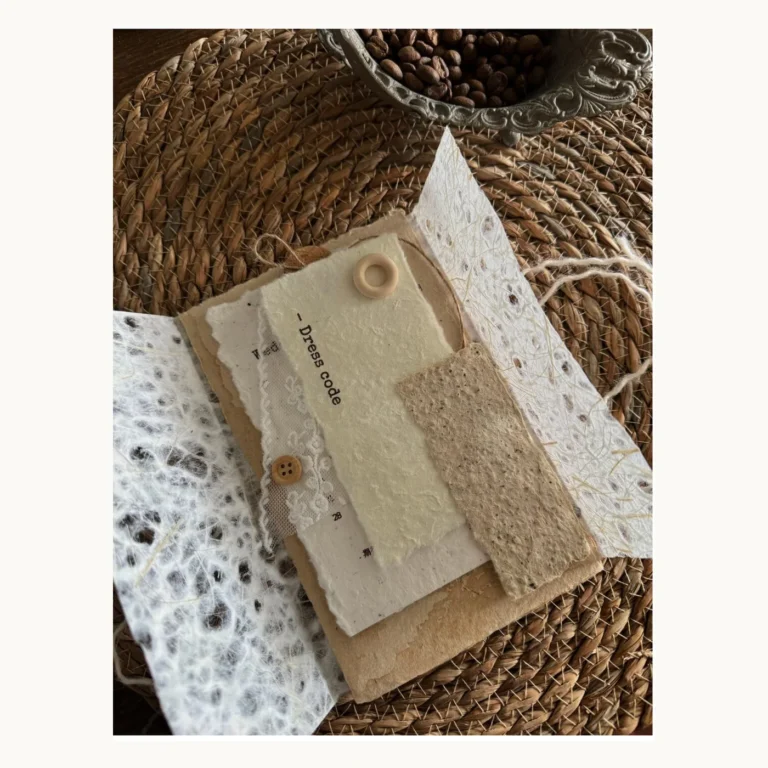 Photograph of Coffee Toned Layered Wedding Invitations