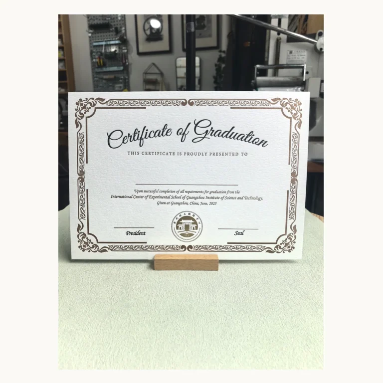 Photograph of Ornate Graduation Certificate