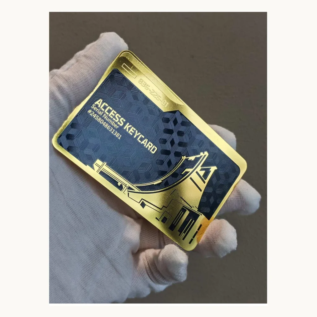 Photograph of Navy and Gold Access Keycard Design