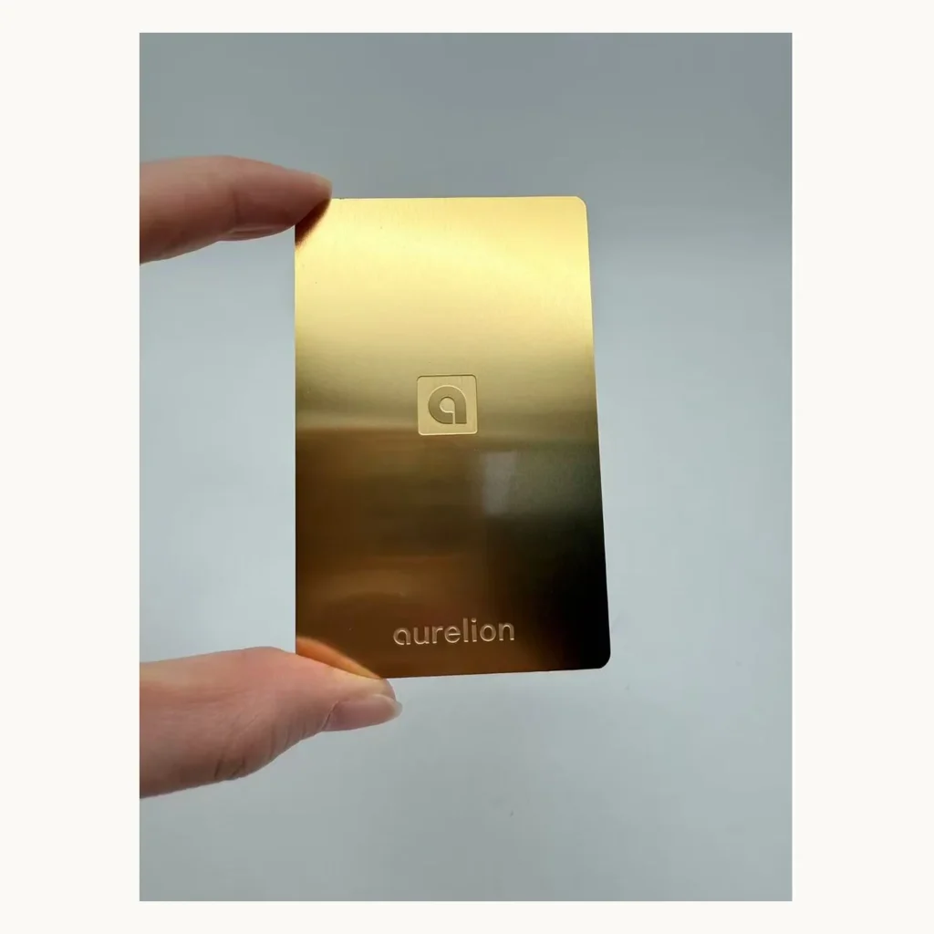 Photograph of Aurelion Mirror-Gold Vertical Metal Card