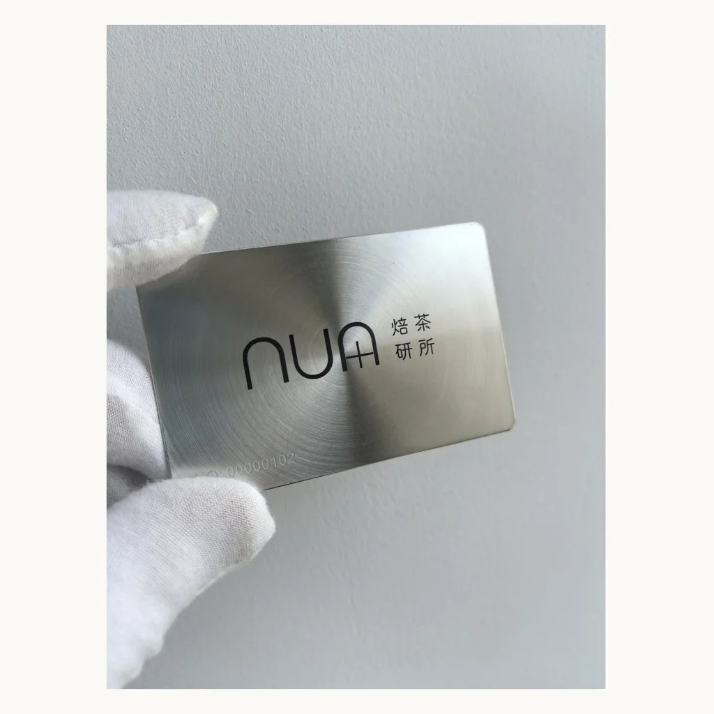 Photograph of NUA Brushed Silver Tea Research Card