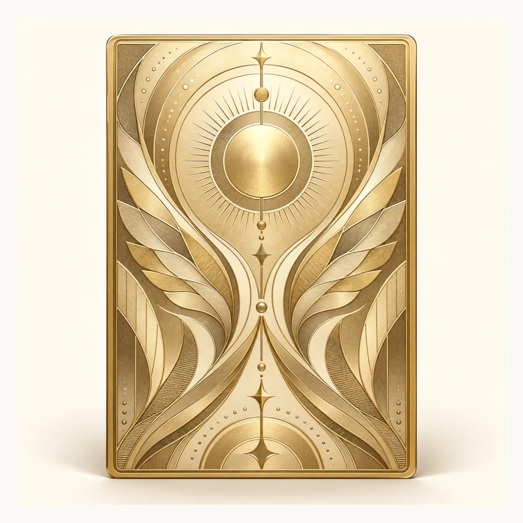 Digital concept rendering of Gold Solar Halo Collector Metal Card Concept