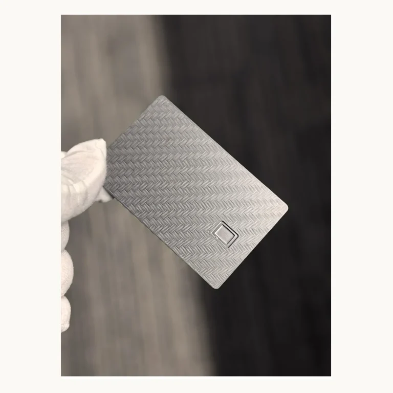 Photograph of Silver Diamond-Pattern Metal Card Back