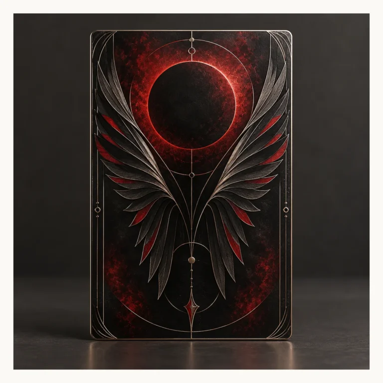 Digital concept rendering of Red Eclipse Metal Art Card Design Concept