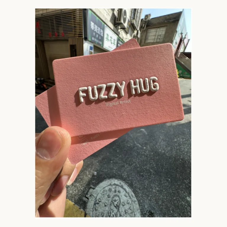 Photograph of FUZZY HUG Dusty-Pink Relief Business Cards