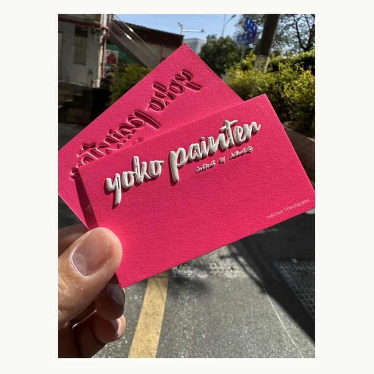 Photograph of Hot-Pink Yoko Painter Relief Cards