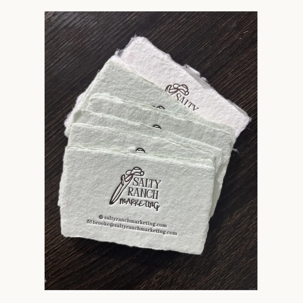 Photograph of Salty Ranch Deckle-Edge Brand Cards