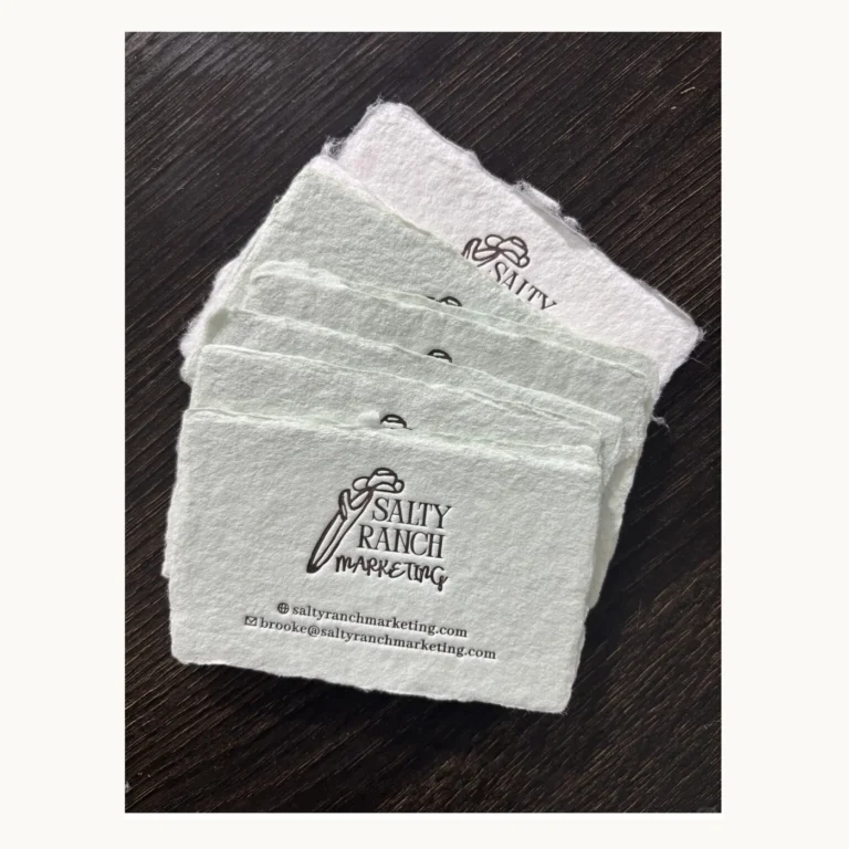 Photograph of Salty Ranch Deckle-Edge Brand Cards