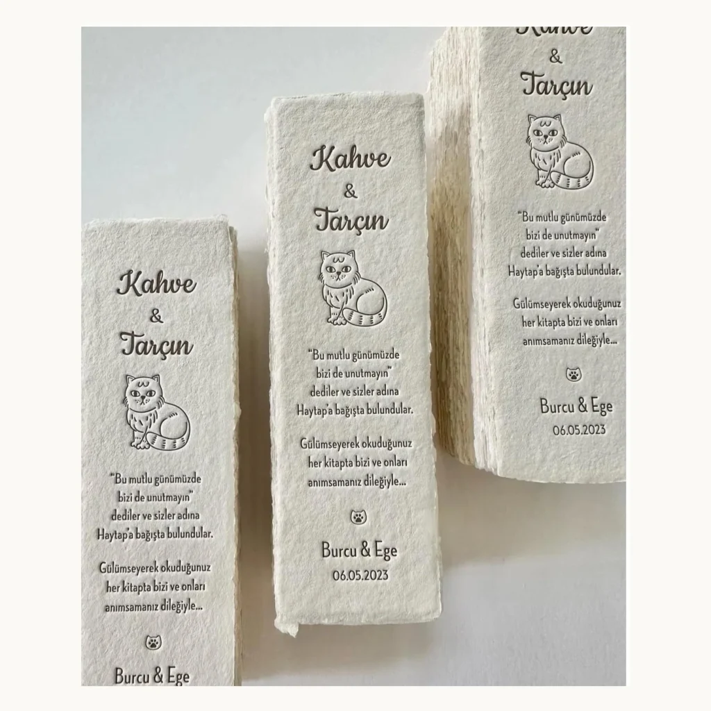 Photograph of Cat Illustration Handmade-Paper Bookmarks