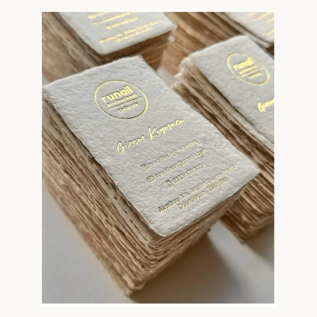 Photograph of Rundii Gold-Marked Deckle-Edge Business Cards