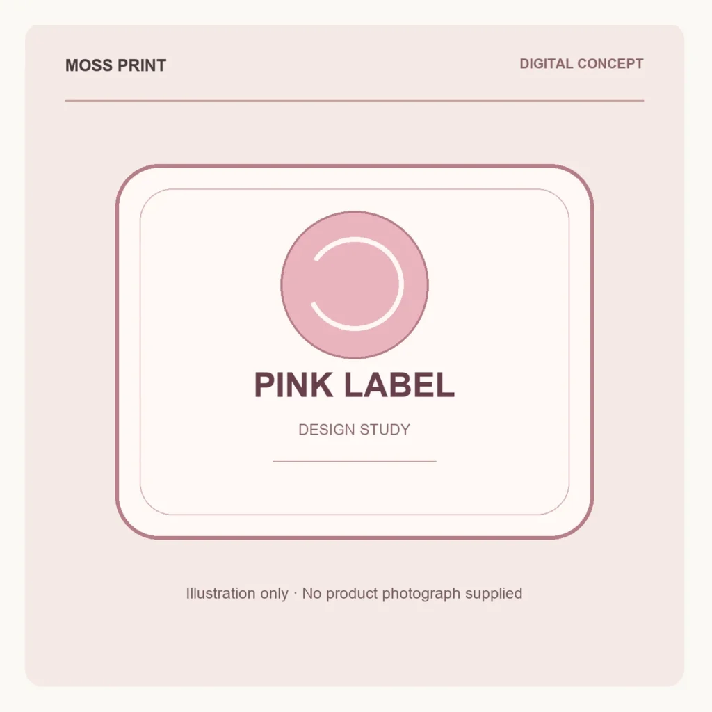 Digital concept rendering of Pink Product Label Digital Design Concept
