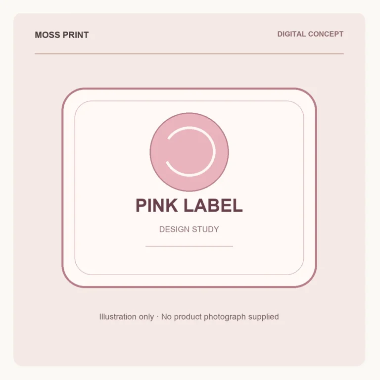 Digital concept rendering of Pink Product Label Digital Design Concept