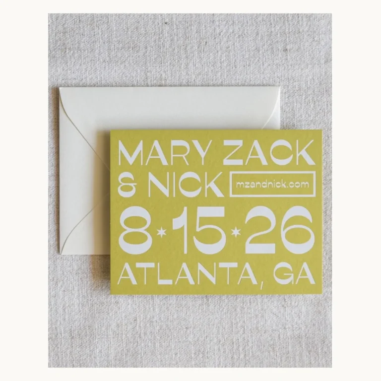Photograph of Mustard Yellow Geometric Wedding Invitations