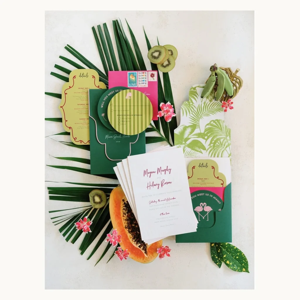 Photograph of Tropical Botanical Wedding Invitation Set
