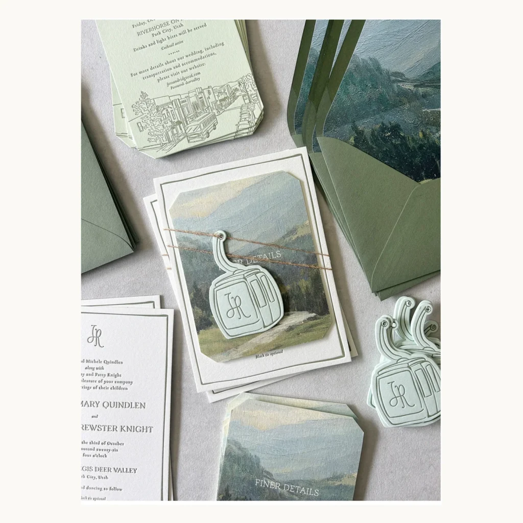 Photograph of Mountain Cable-Car Wedding Invitations
