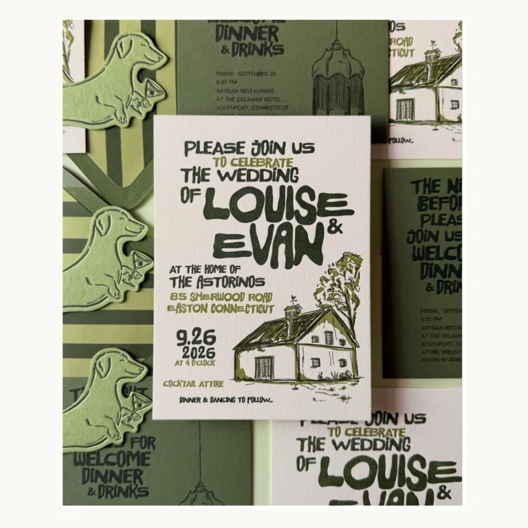 Photograph of Olive Green Cottage Wedding Invitations