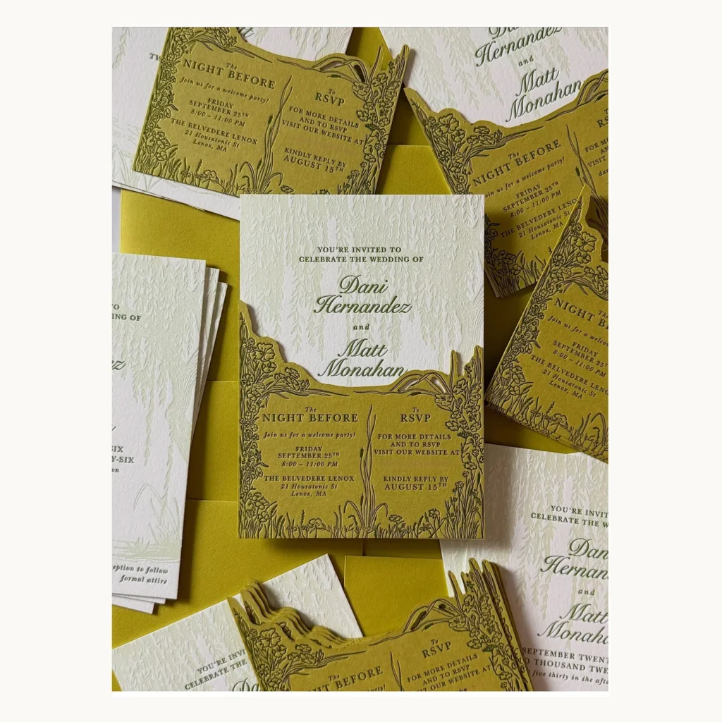Photograph of Olive Green French Country Wedding Invitations