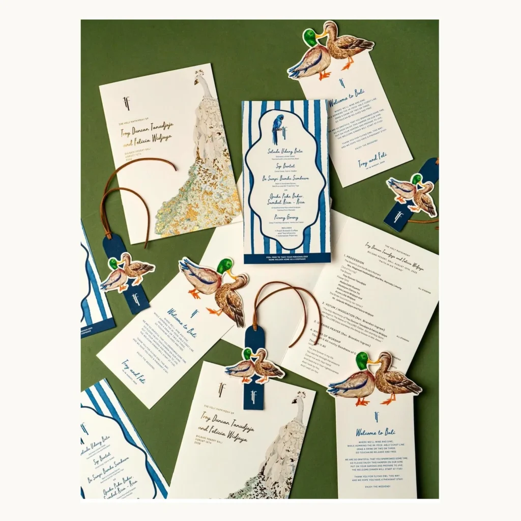 Photograph of Watercolor Duck Wedding Invitations
