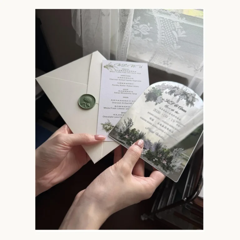Photograph of Sage Arch Botanical Wedding Invitations