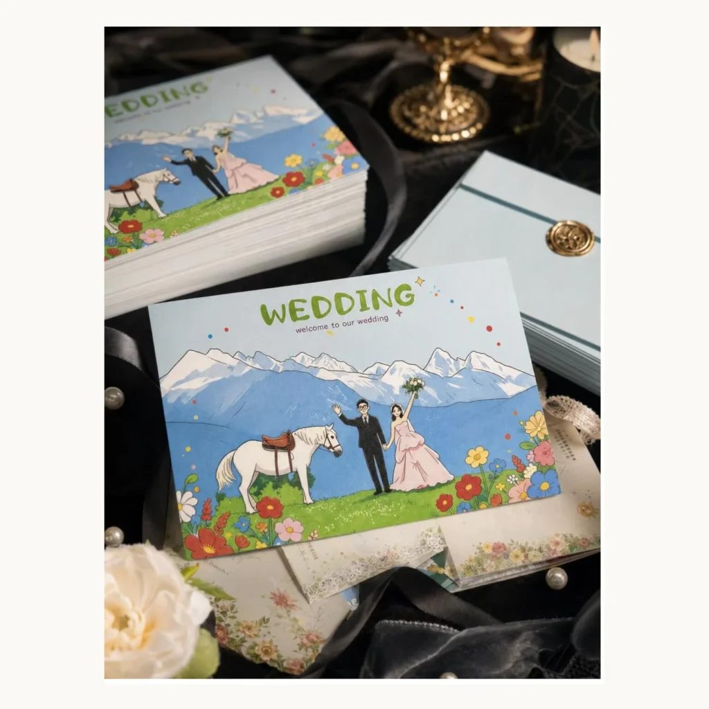 Photograph of Mountain Story Wedding Invitation Cards