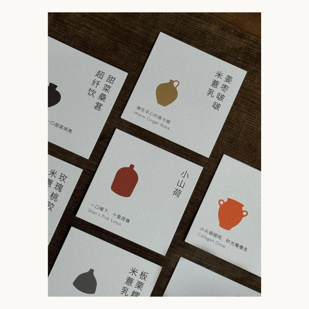 Photograph of Product Story Information Cards