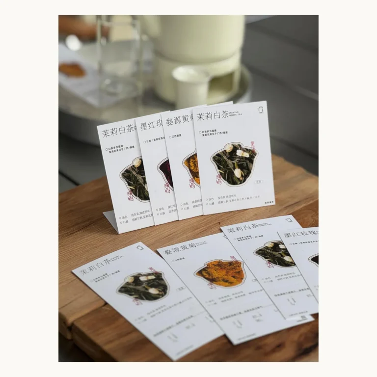 Photograph of Tea Brand Information Cards