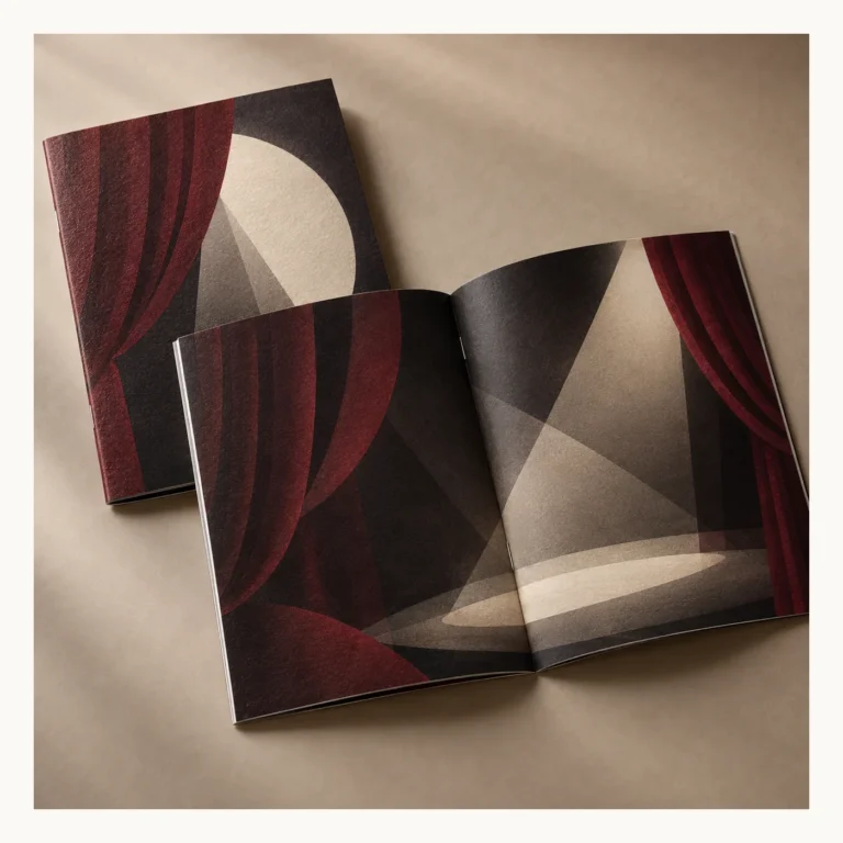 Digital concept rendering of Theatre Program Booklet Design Concept