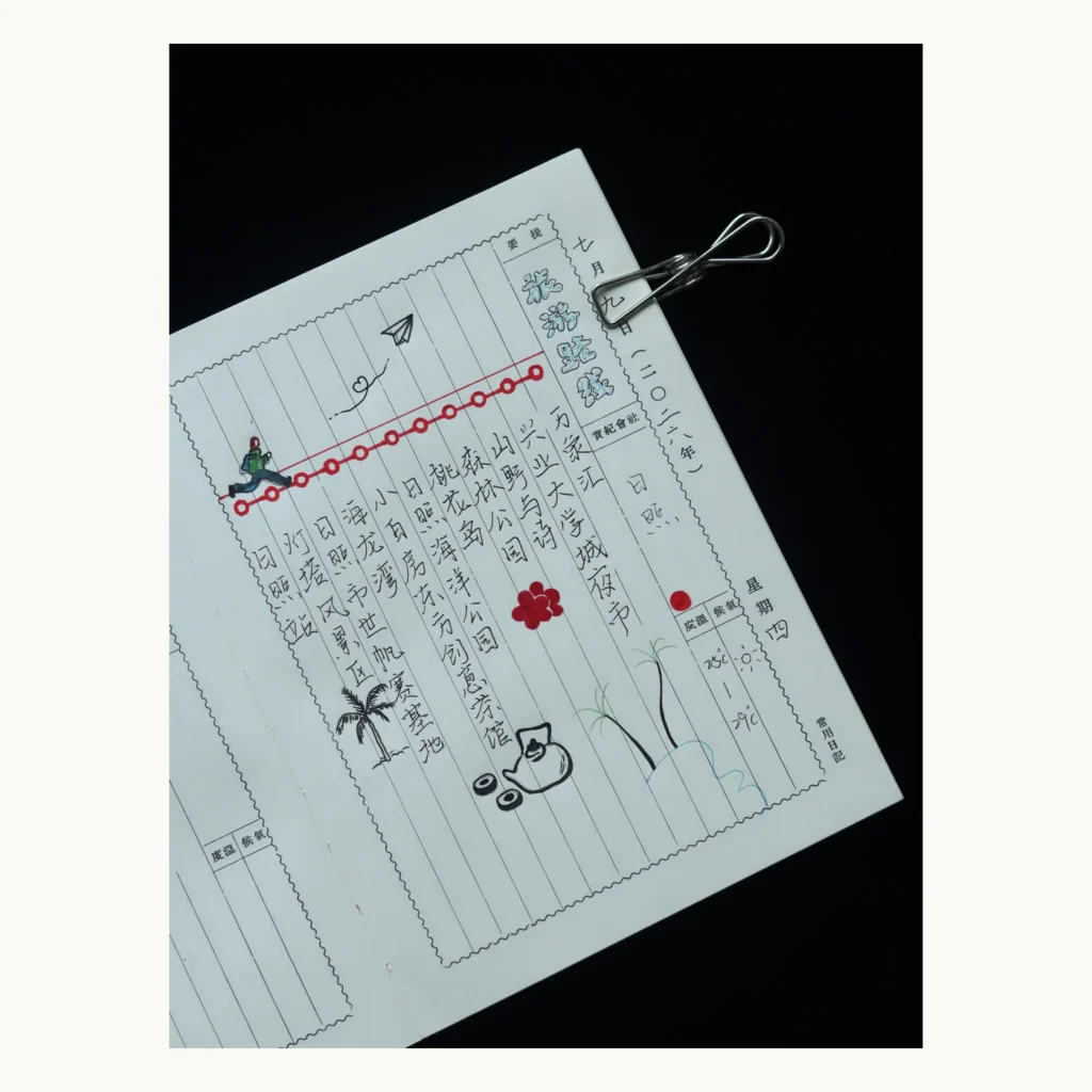 Photograph of Travel Route Journal Notebook