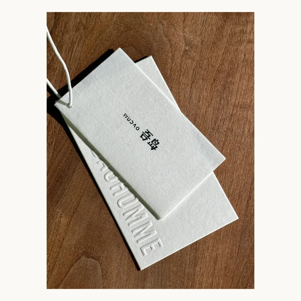 Photograph of Debossed Specialty Paper Hang Tags