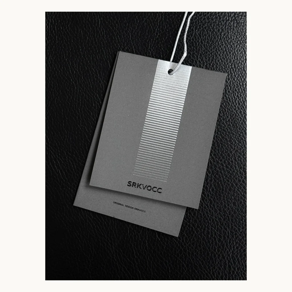 Photograph of Industrial Streetwear Menswear Hang Tags