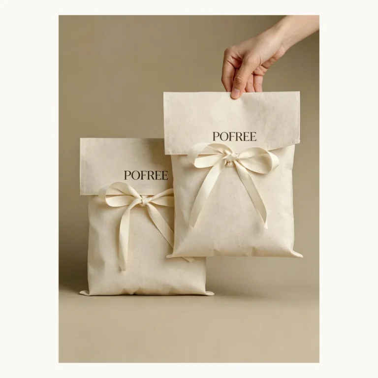 Photograph of Linen Bow-Flap Clothing Bag