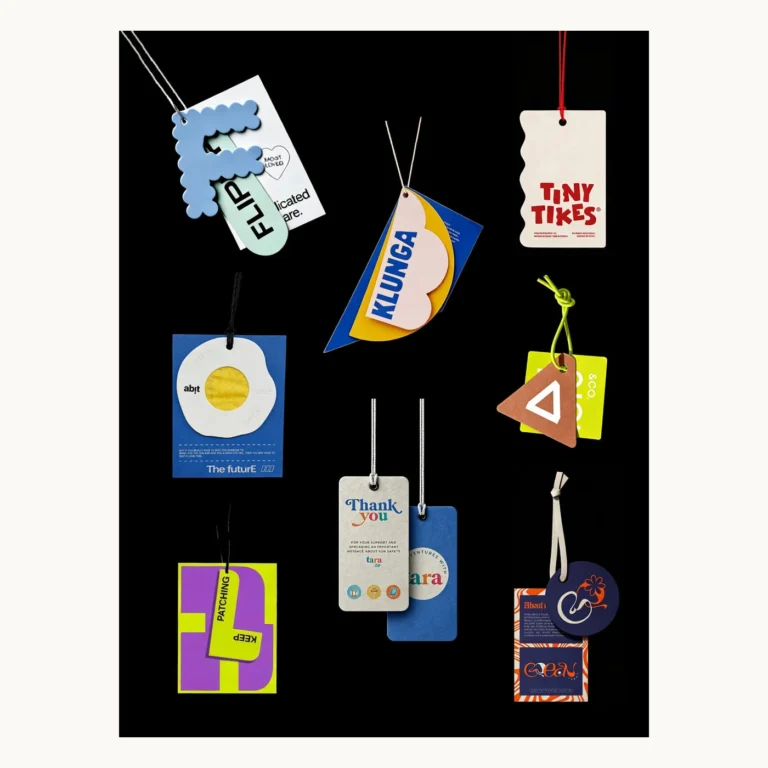 Photograph of Colorful Die-Cut Childrenswear Hang Tags