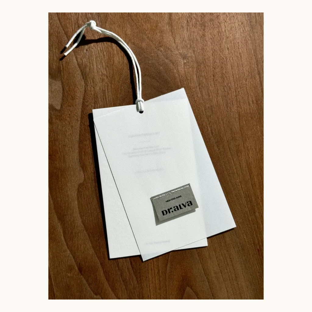Photograph of Sewn Woven Label Hang Tag Set