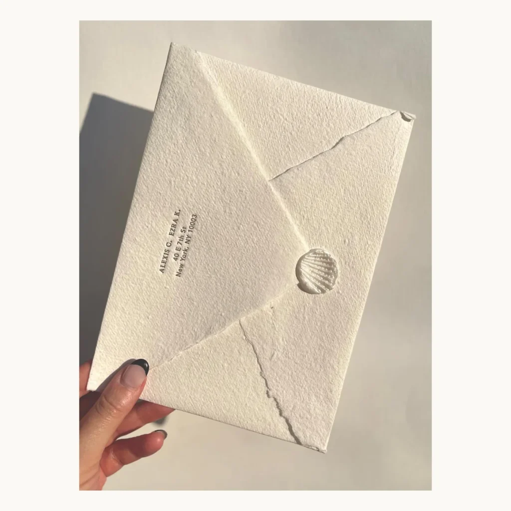 Photograph of Handmade Textured White Envelopes