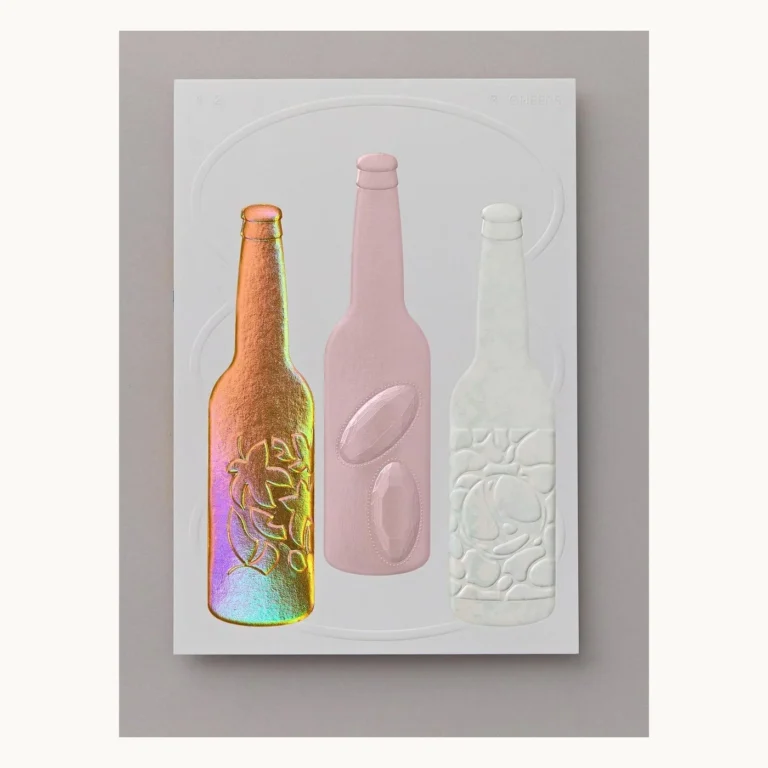 Photograph of Holographic Relief Wine Packaging Print