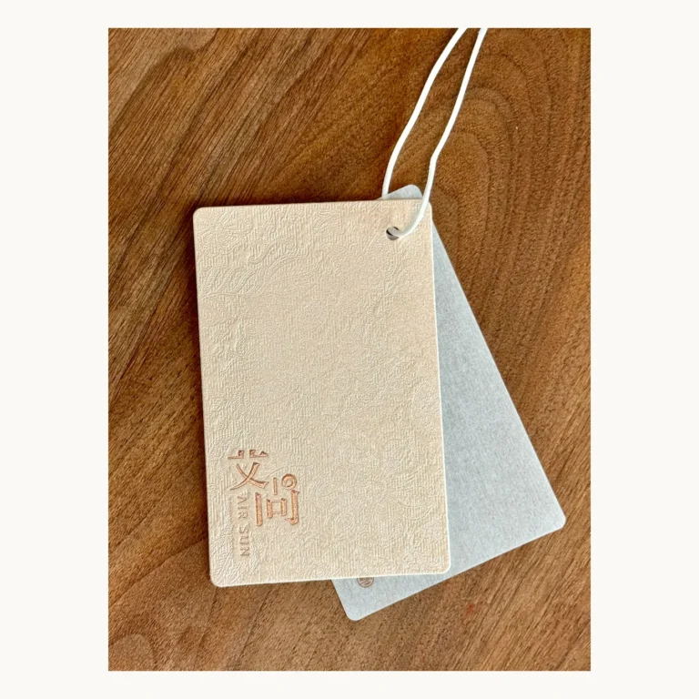 Photograph of Gold-Foil Textured Hang Tags