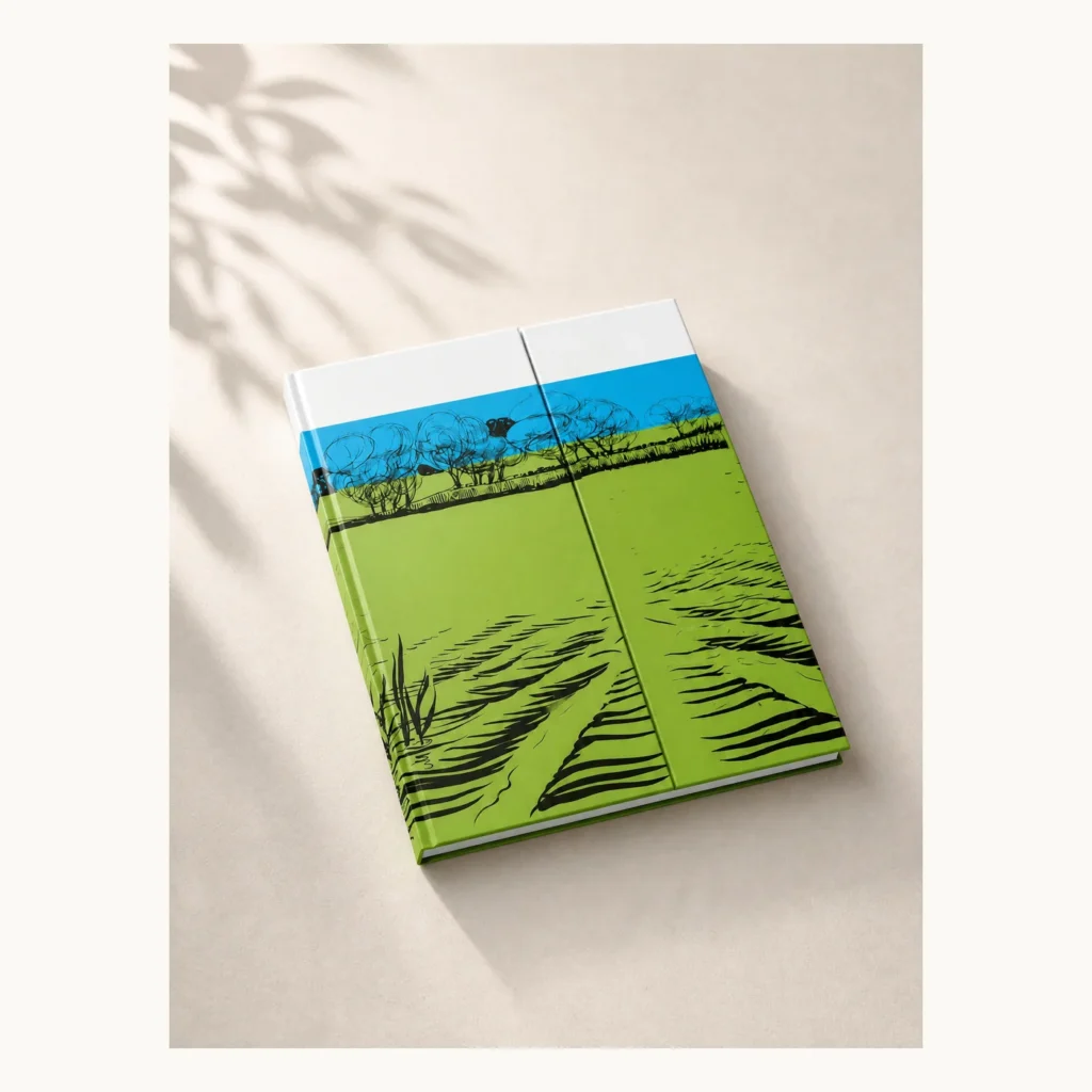 Photograph of Double-Door Thread-Sewn Hardcover Book