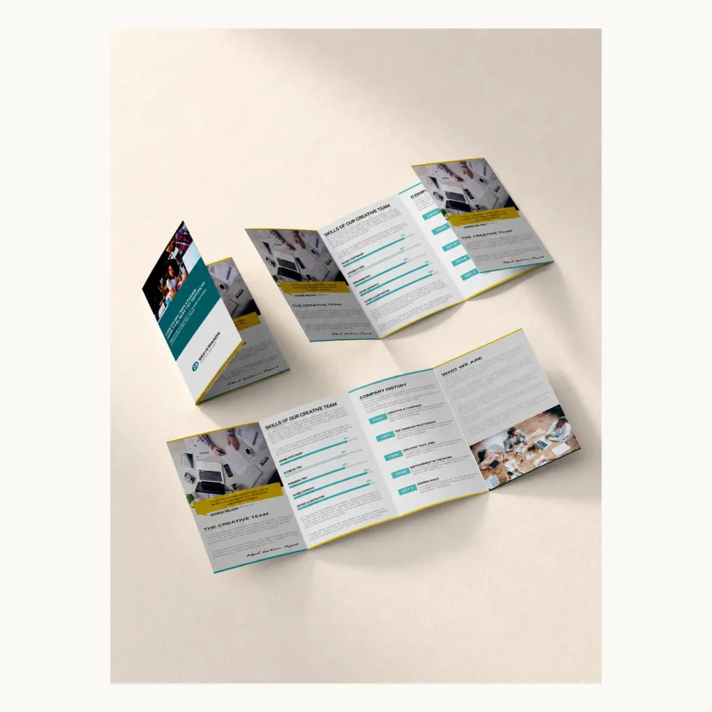 Photograph of Gatefold Four-Panel Brochure