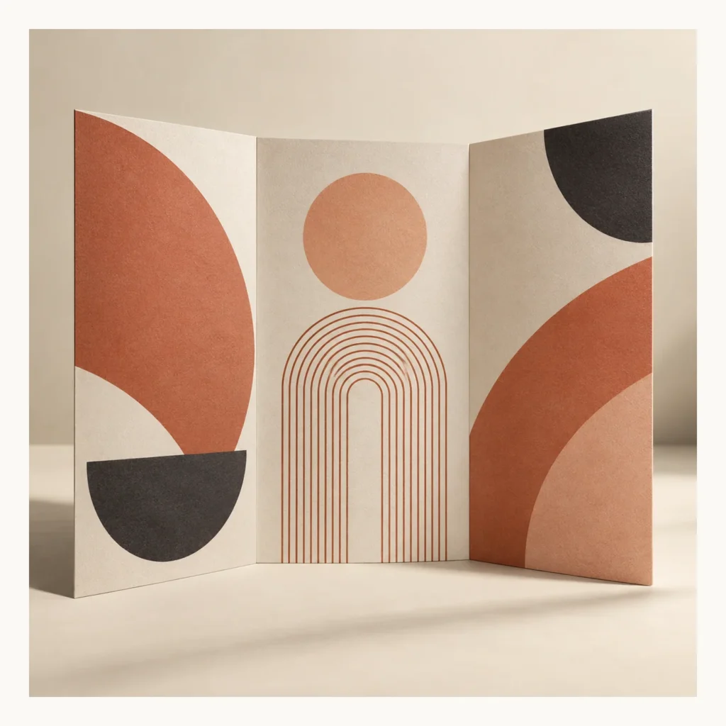Digital concept rendering of Abstract Geometric Tri-Fold Brochure Design Concept