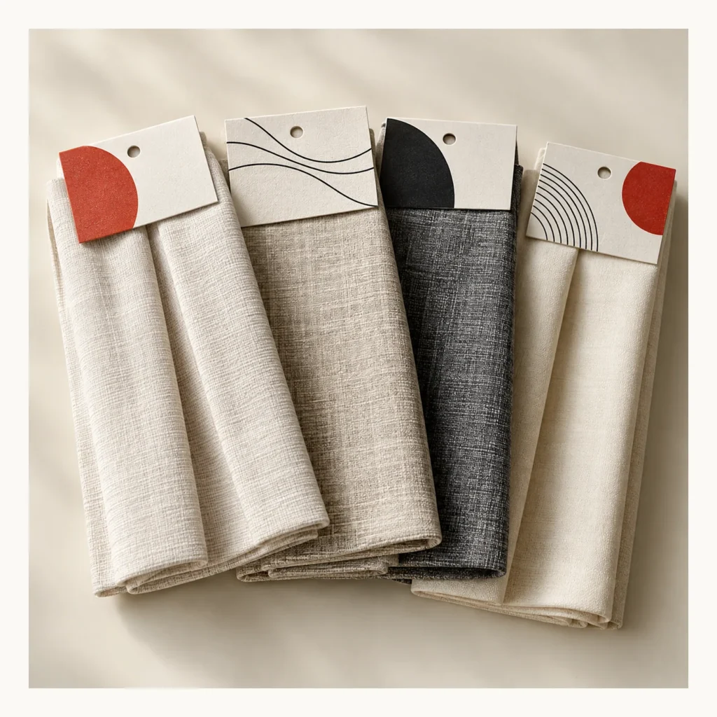 Digital concept rendering of Curtain Fabric Header Cards Design Concept