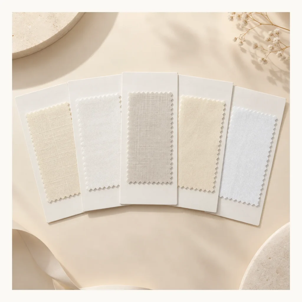 Digital concept rendering of White Fabric Texture Cards Design Concept