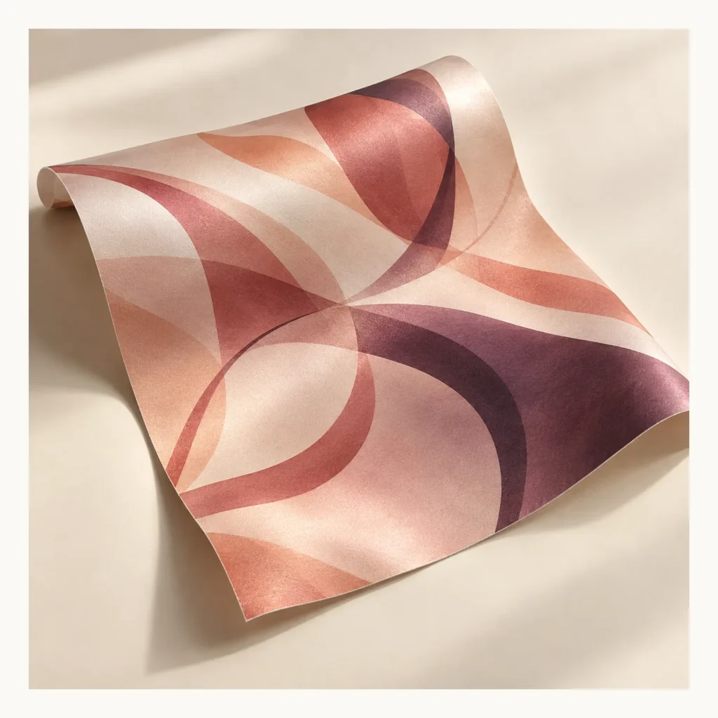 Digital concept rendering of Rose and Brown Satin Fabric Print Design Concept