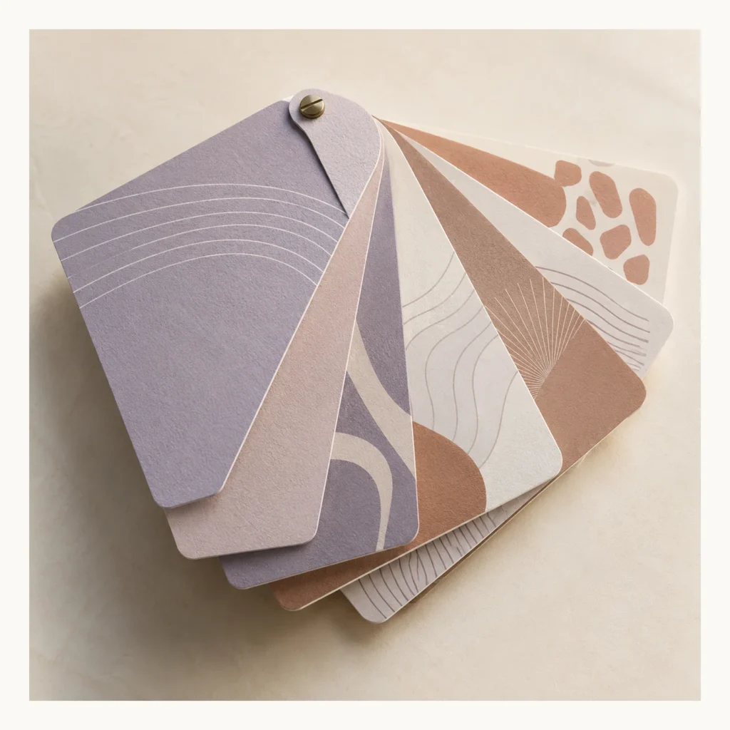 Digital concept rendering of Abstract Print Sample Card Fan Design Concept