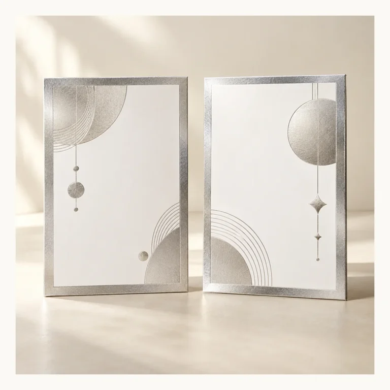 Digital concept rendering of Gray Framed Print Display Cards Design Concept