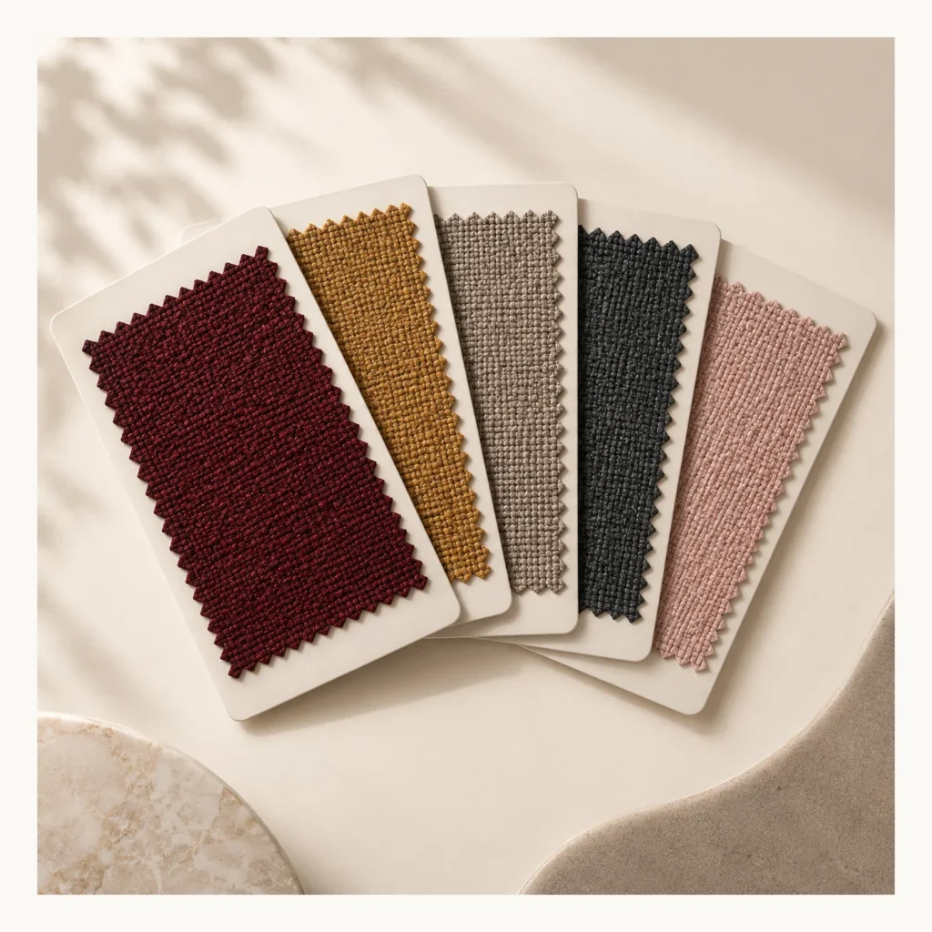 Digital concept rendering of Rectangular Upholstery Swatch Cards Design Concept