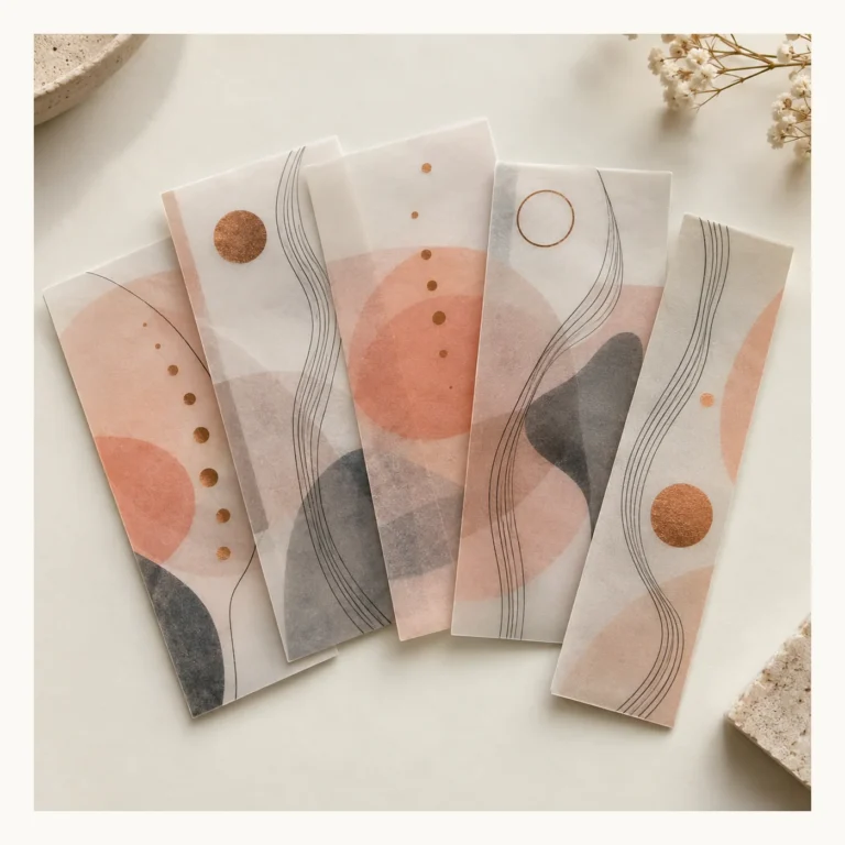 Digital concept rendering of Abstract Vellum Art Cards Design Concept