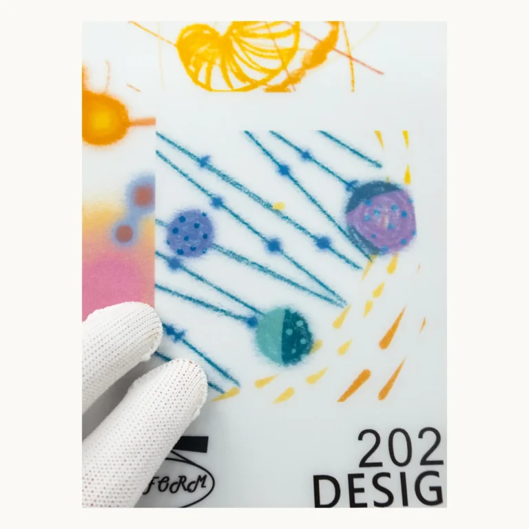Photograph of Layered Transparent Film Print Samples